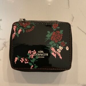 Coach Black Floral Jewelry Box